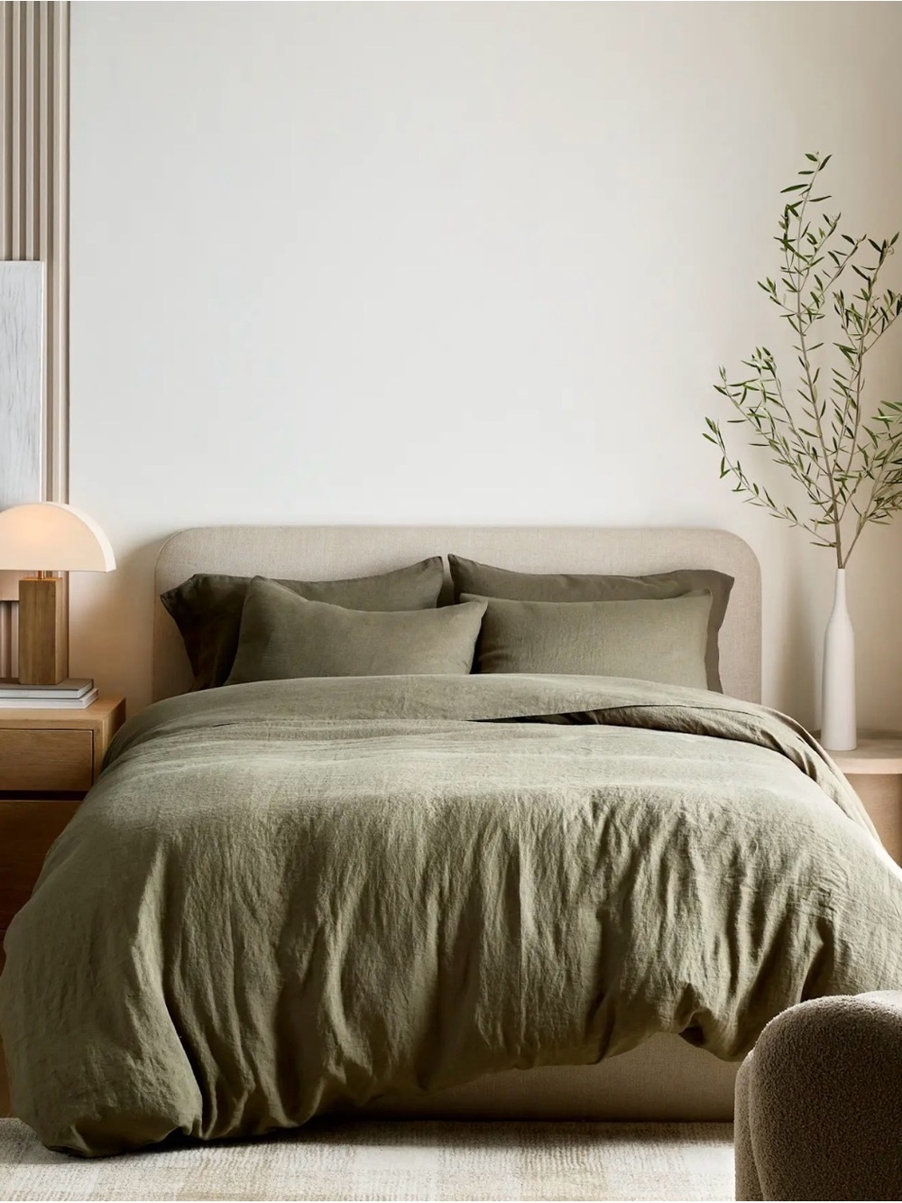NWOT Quince Dusty Olive Green European Linen Duvet Cover - Retail $164